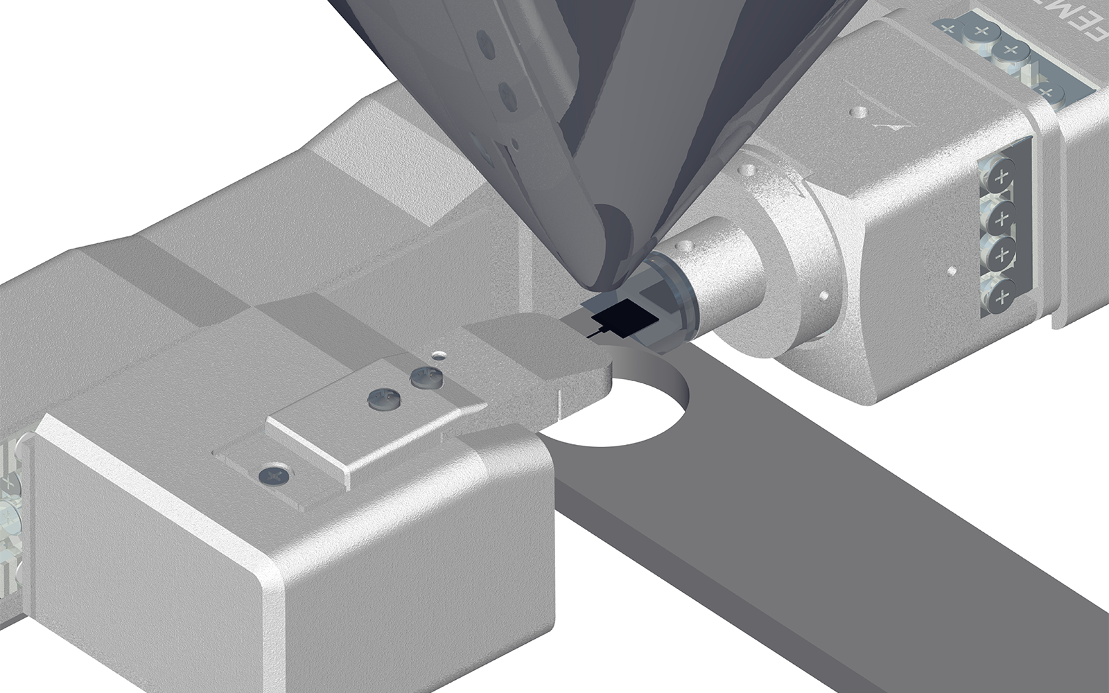 <p>FemtoTools Nanoindenter 配置为原位 STEM 分析的示意图。</p>