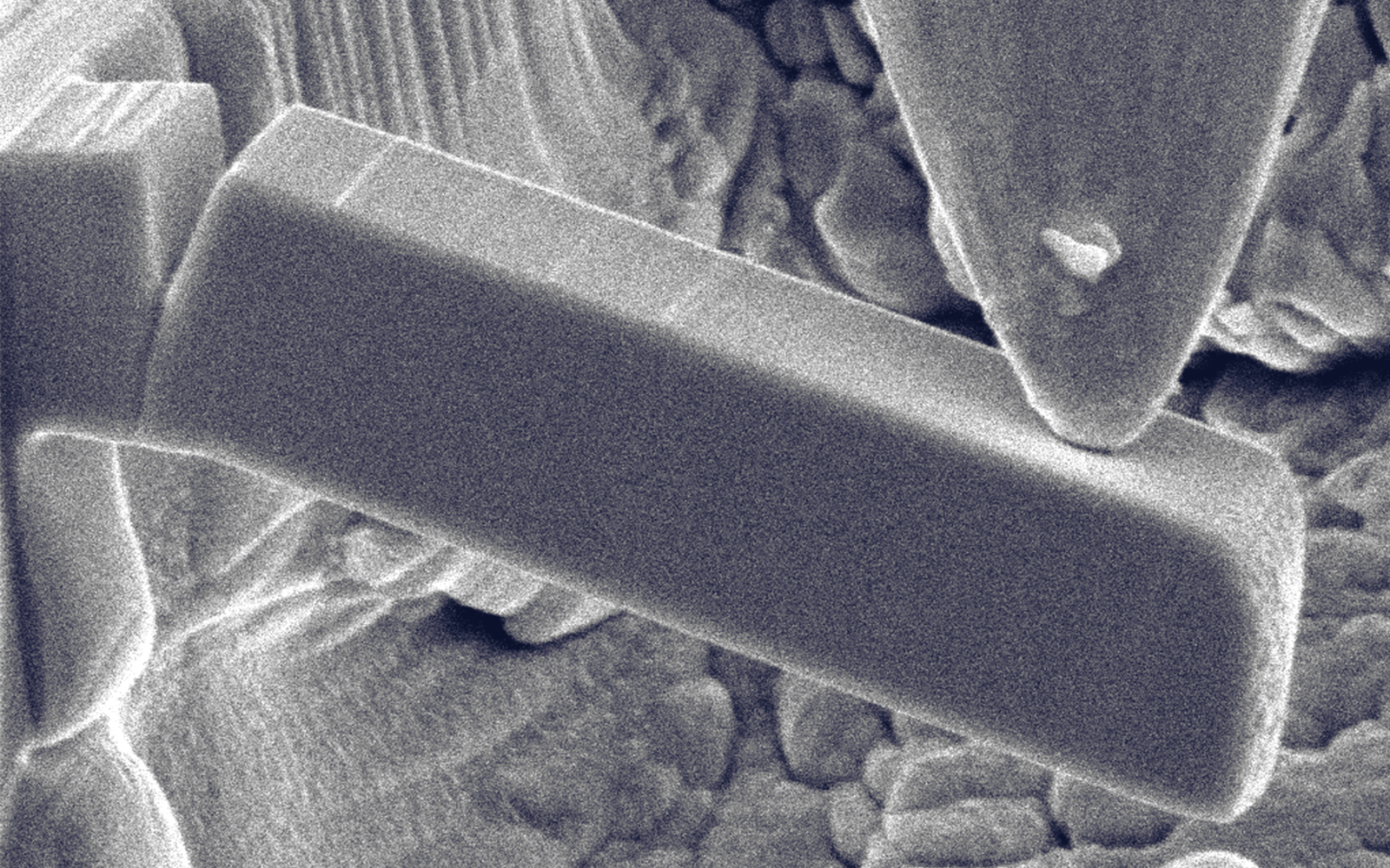 <p>SEM image of an in-situ micro-cantilever test showing crack development for fracture analysis.</p>